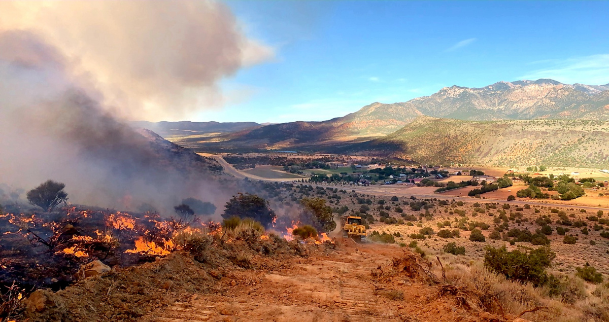 Dozer Pushing Fireline near Veyo