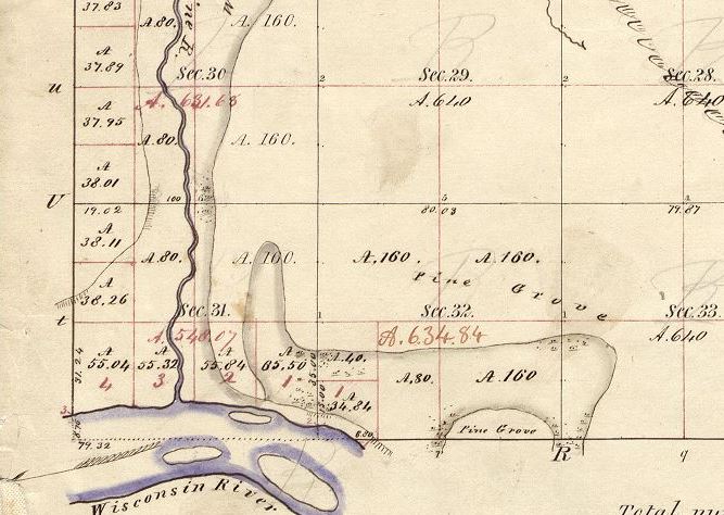 Gotham, Wisconsin 1842 GLO survey plat.