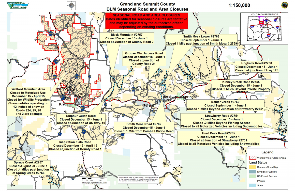 Map of road seasonal road closures