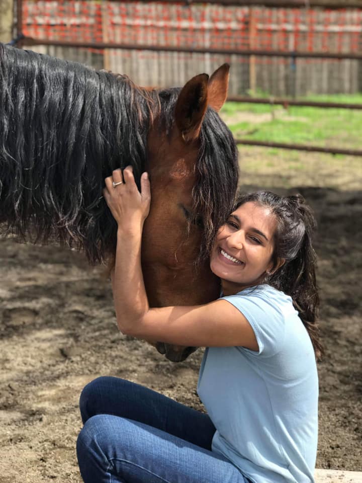 Girl with horse. 