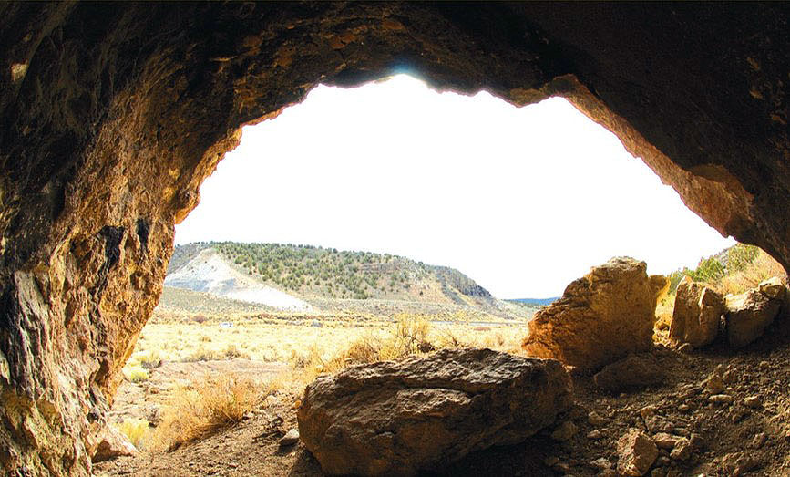 Standing inside the cave that was part of the curriculum.