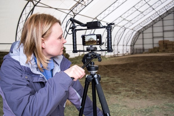 Public Affairs Specialist taking video of an event