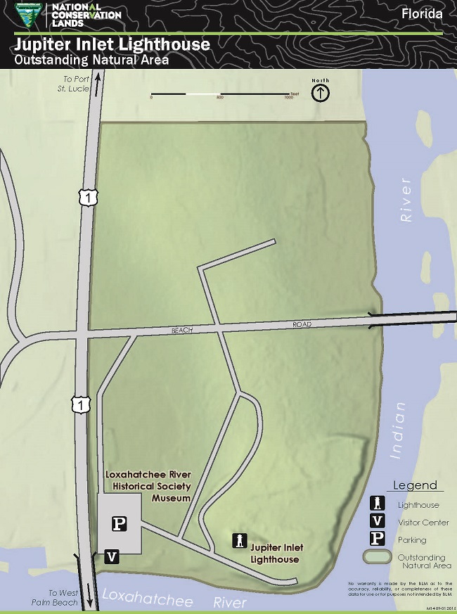 Map of the Jupiter Inlet Lighthouse Outstanding Natural Area