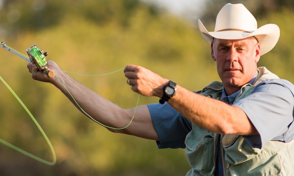 Secretary Ryan Zinke fly fishing. Photo courtesy of Scott WIlson