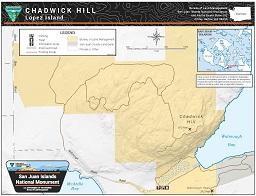 map of Chadwick Hill in the San Juan Islands of Washington State