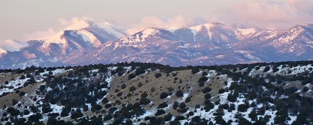 The Fort Stanton National Conservation Area covered in a blanket of snow.