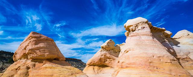 The desert landscape of the Ojito Wilderness.