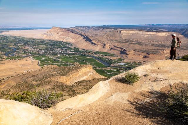 view of valley from mountain top