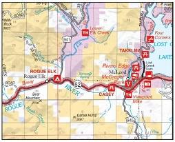 Example of Map Detail of map series showing geographical markers