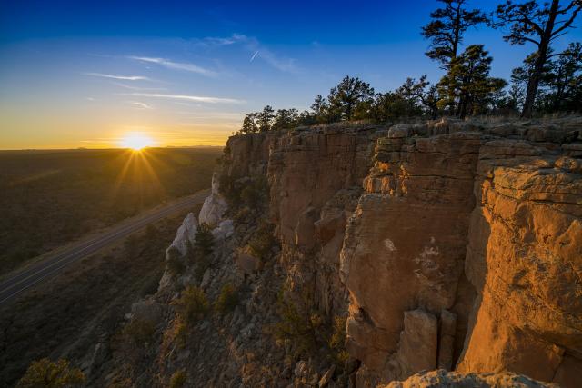 The El Malpais National Conservation Area at sunrise. 