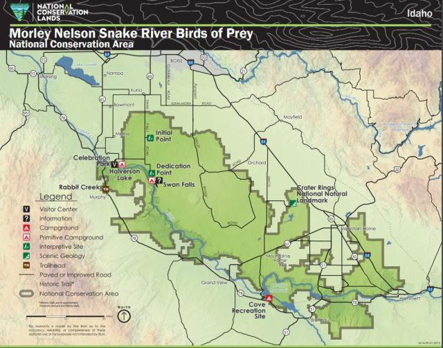 Map showing the boudaries and points of interest within the NCA