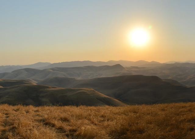 Public lands in Kern County at dusk