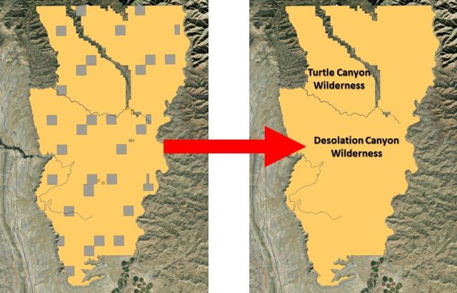 Above is a picture that shows before and after the land exchanges as part of the Dingell Act.