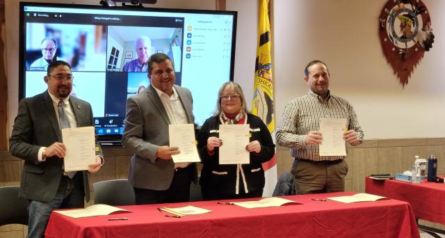 Photo of Signing Ceremony between BLM, USFS, and Ohkay Owingeh