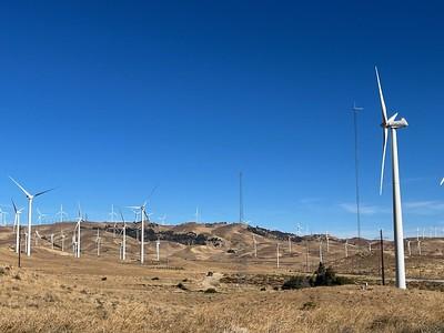 Wind turbines in the desert