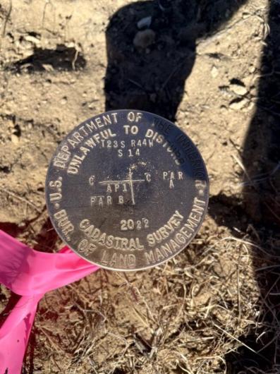 Brass cap, BLM survey marker