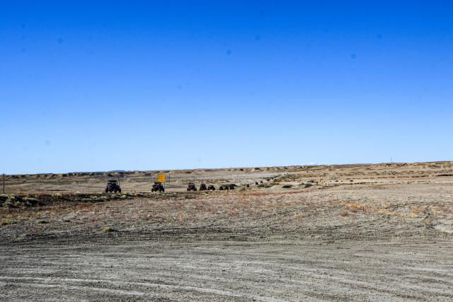 A caravan of OHV and ATV recreationist in the San Rafael Swell.