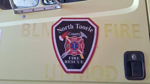 The NTFD emblem takes its new place on the water tender