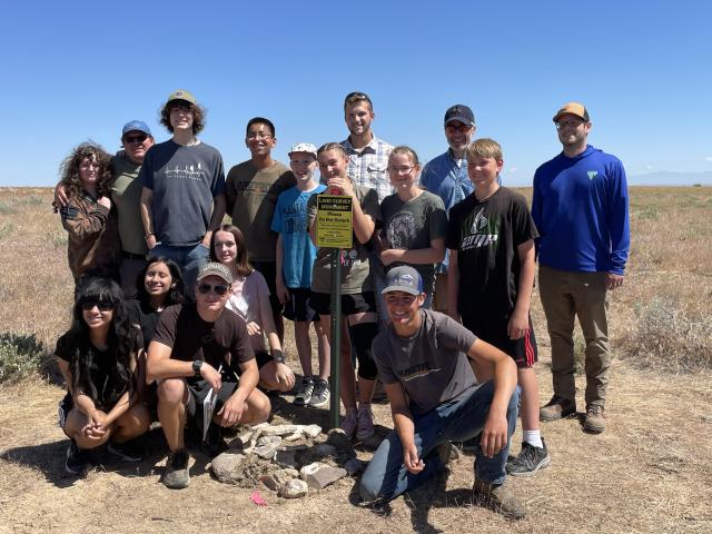 Excelsior homeschool group of Nampa, Idaho, and the Idaho Bureau of Land Management cadastral staff participated in a cadastral classroom investigation field exercise, demonstrating how science in the field can be fun. 