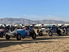 Race cars lined up for the start of the CA 300 at Stoddard Valley.