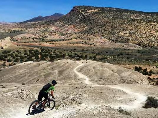 a mountain biker on a desert trail