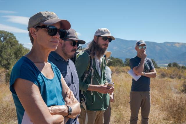 Members of the Rocky Mountain RAC survey resource damage in Chaffee County, Colo.