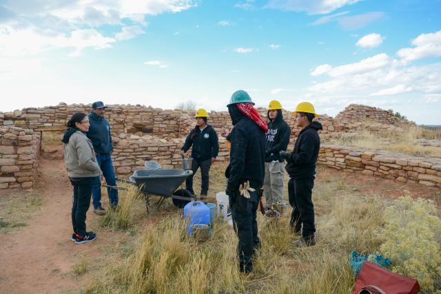 Secretary Haaland is speaking with the Ancestral Lands Conservation Corps Zuni crew about their work.