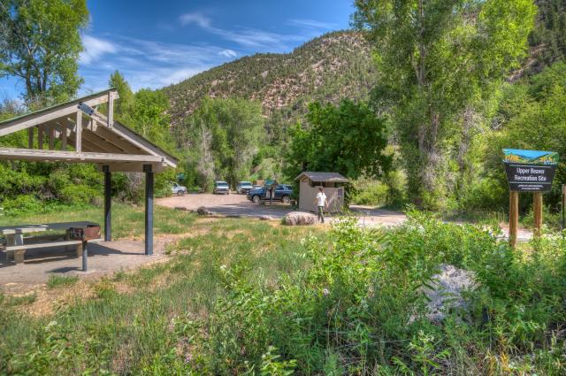 A sign marks the entrance to Upper Beaver Recreation Site in the Uncompahgre Field Office, CO