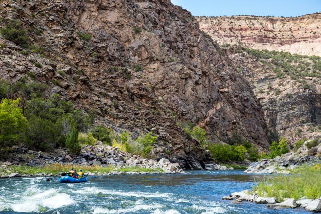 Rafting the Gunnison River through the Gunnison Gorge NCA, CO.