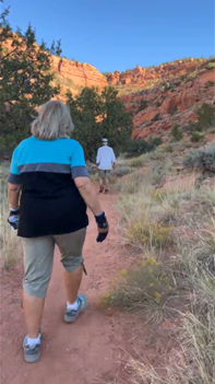 The Johnstons on a walking trail.