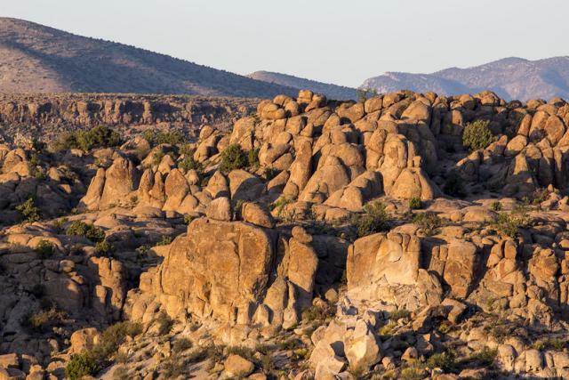 A field of large rock formations.