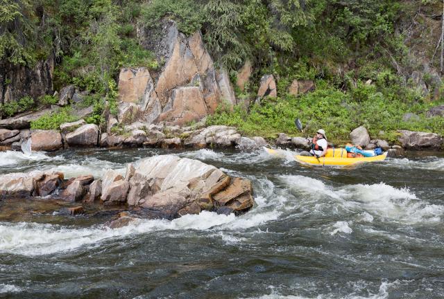 A floater braves the Gulkana rapids