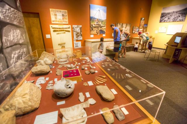 kids viewing exhibits at Canyons of the Ancients Visitor Center