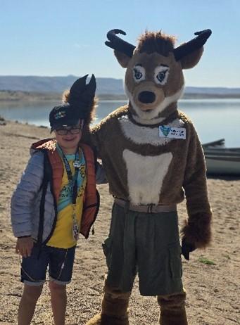 Seymour Antelope visited each day to take pictures with the students and show his support for the event.