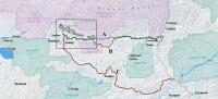 Ambler Draft EIS project vicinity map showing 3 proposed routes