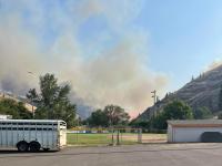 Smoke and flames from the Gwen Fire. Photo credit: Whitnee Haas, IDL.