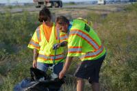 Volunteers picking up litter during the Carlsbad 2024 NPLD event.