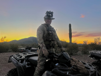 Ranger Puckett patrols the border on a four-wheeler