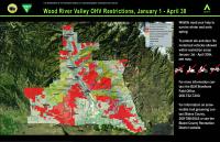 a map of the OHV restrictions in the Wood River Valley Jan. 1 - April 30