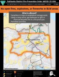 Map of Fairbanks District fire prevention order AK020-25-006