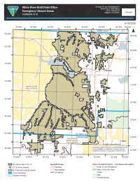map of public land closure in White River Field Office because of Lee Fire