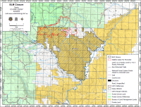 map of the BLM Closure of the CO Derby fire Green and yellow 