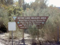 Sign at Mittry Lake listing co-management partners; Bureau of Land Management, Bureau of Reclamation, and Arizona Game and Fish Department
