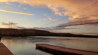Pipeline bridge over the Snake River at sunset
