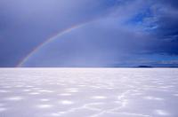 Rainbow over the Bonneville Salt Flats