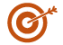 orange icon of arrow in bull's eye of target