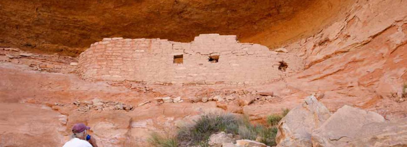 The sun shining on the Canonball ruins in Canyons of the Ancients National Monument. Photo by Bob Wick.