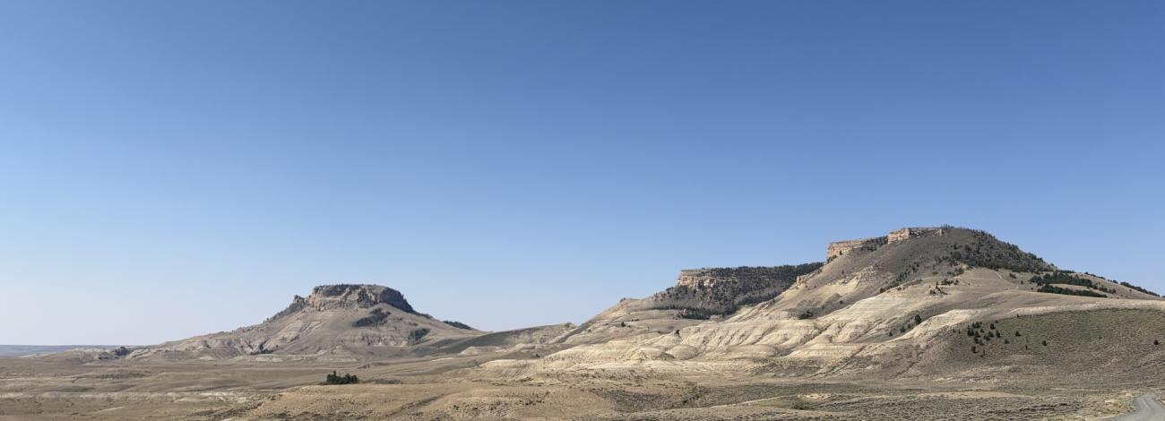 View of boundary road surrounding Oregon Buttes Wilderness Study Area
