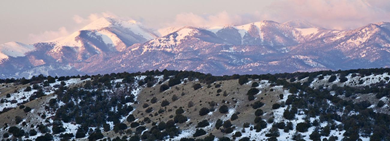 The Fort Stanton National Conservation Area covered in a blanket of snow.