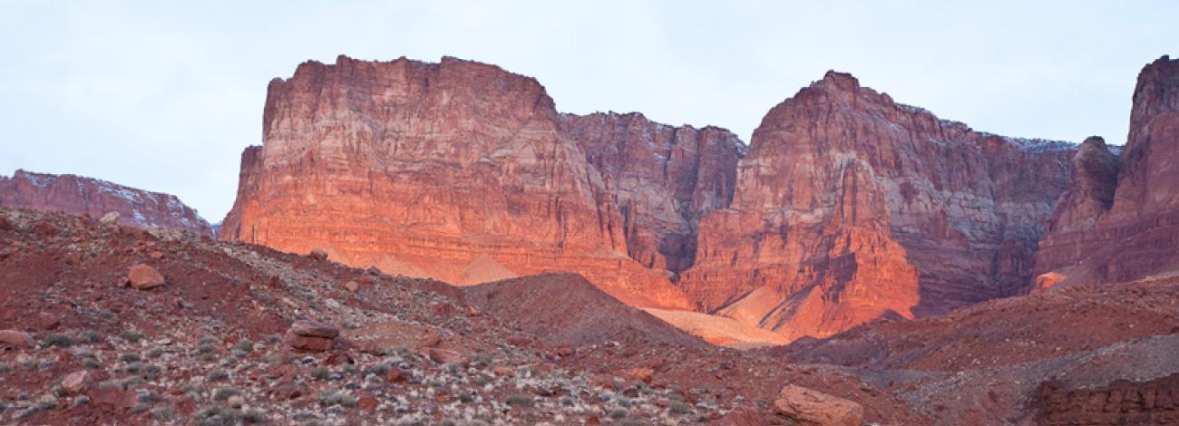 tall cliffs colored orange